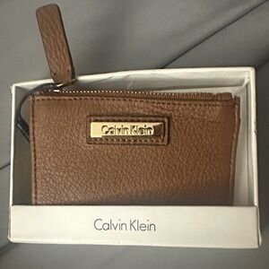 Calvin Klein Tan Leather Card Wallet
